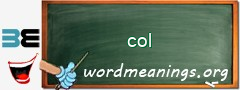 WordMeaning blackboard for col